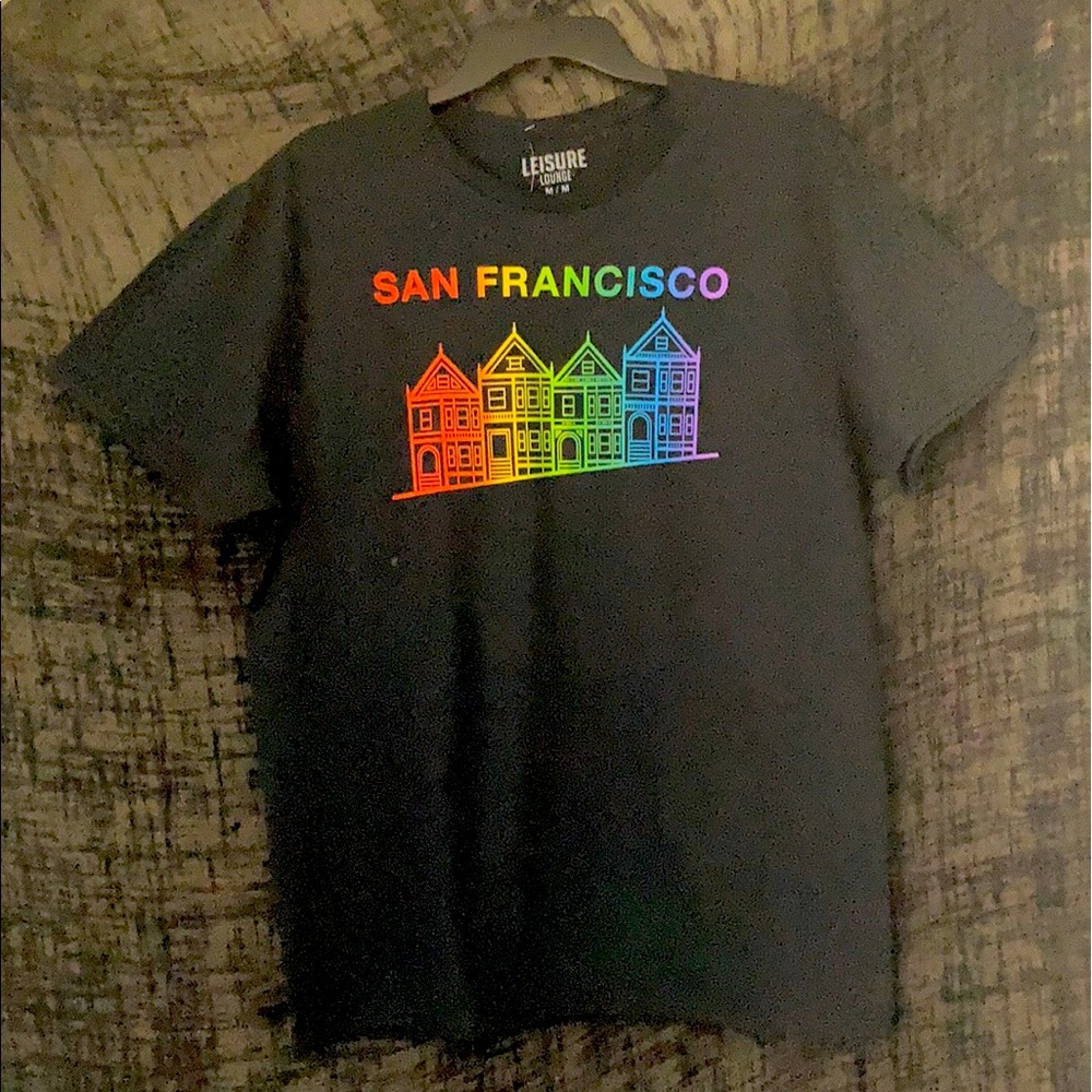 PRIDE Leisure Lounge Black Men or Unisex SF Pride Cotton T-Shirt